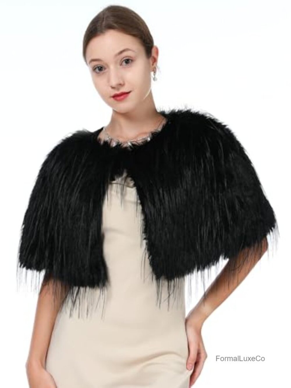 Faux Fur Wraps Shawls Warm Cape for Party Wedding